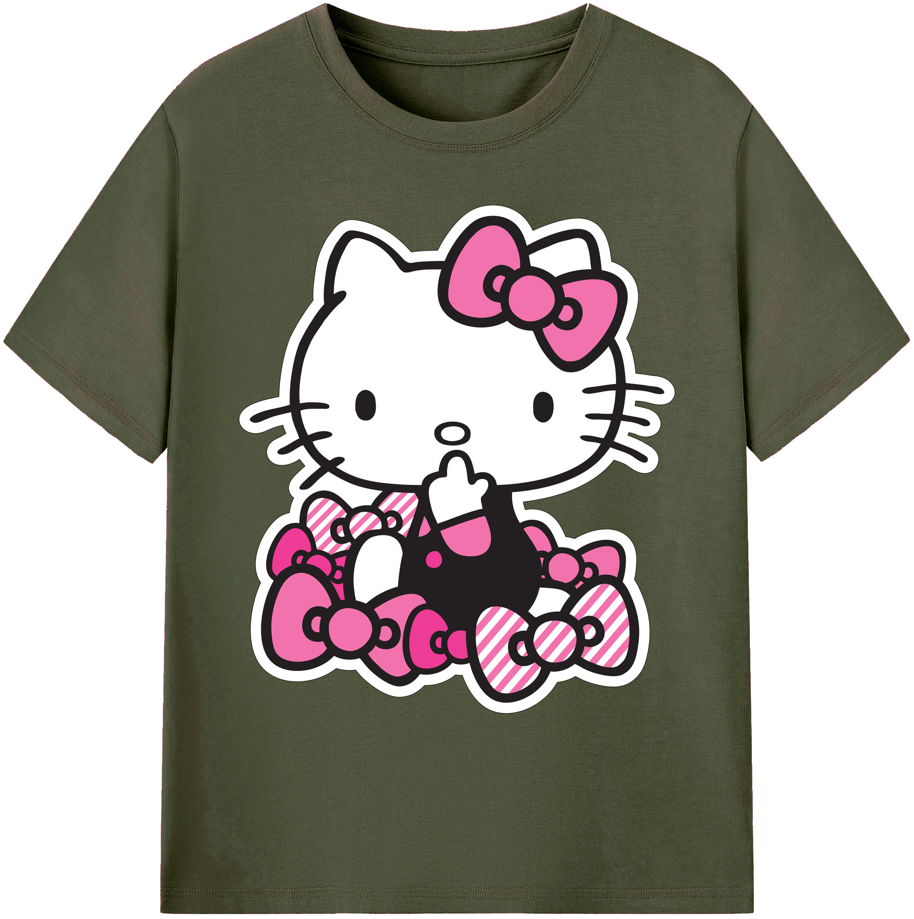（画像用） Hello Kitty ハローキティ 綿100％ メンズ半袖Tシャツ｜肌触りやわらか＆通気性